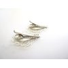 Generic 2 small gray crystal silver metal vintage style alligator hair clip fine hair