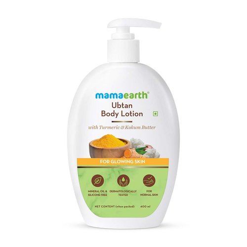 Mamaearth Ubtan Body Lotion | for Glowing Skin with Turmeric & Kokum Butter | Deep Long-Lasting Moisturization | Suitable for Normal Skin | 13.53 Fl Oz (400ml)