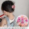 Ahoney 10Pcs Small Flower Hair Clips for Women Girls, 1.7' Flower Clips for Hair Claw Clips for Thin Medium Hair Mini Hair Claws Matte Jaw Clips Cute Hair Accessories for Girls (Pink&Hot pink)