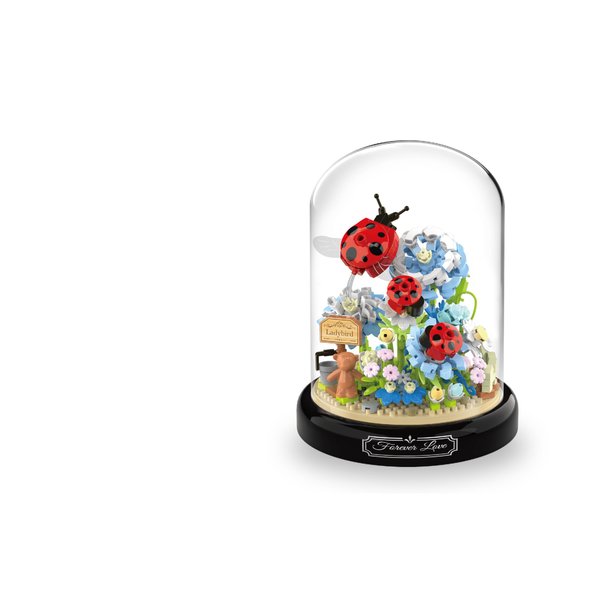 Dookok Flower Bouquet Building Set, Artificial Flowers Micro Building Set for Home Decoration, 596 Pieces Ladybird and Flower Bouquet Building Toys for Adult Kids Gift