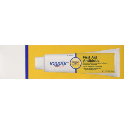 Equate Triple Antibiotic First Aid Ointment, 1 Ounce (Pack of 2) (Compare to Neosporin Active Ingredients) Twin Pack