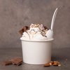 Promora 12 oz Paper Ice Cream Cups Disposable, Disposable Bowls for Hot Soup or Dessert with Spoons, Perfect for Hot & Cold Food, Disposable Soup Bowls, Ice Cream Bowls Disposable (White, 12 oz)