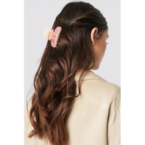 LILIE&WHITE Acrylic Bow Hair Clips For Women Pink Claw Clips With The Rhinestone Pattern In White Bow Hair Clip With Claw For Thick Hair Strong Hair Fix Claw Clips