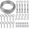 TooTaci Turnbuckle Wire Tensioner Kit with 100ft Stainless Steel Cable Wire Rope,1/16 Vinyl Coated Wire Rope,Turnbuckles for Cables Wire 1/16,for Trellis Wire Kit,String Light Hanging Kit Outdoor
