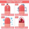 GISUREY® Ice Face Roller, Ice Roller for Face and Eye, Facial Beauty Ice Roller Skin Care Tools, De-Puff Eye Bags,Reduce Migraine Pain,Reusable Massage Silicone Ice Mold (Pink)