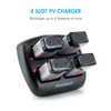Tenergy TN294 4-Bay 9V Li-ion Battery Charger + 4pcs 9V 600mAh Li-ion Rechargeable Battery
