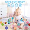 5 in 1 Montessori Toys for Babies 0-3-6-12 Months, Soft Baby Teething Toys, Sensory Bin Toy, Stacking Building Blocks & Rings for Infants,Developmental Toys for Toddler,Gift for Baby 12-18 Months