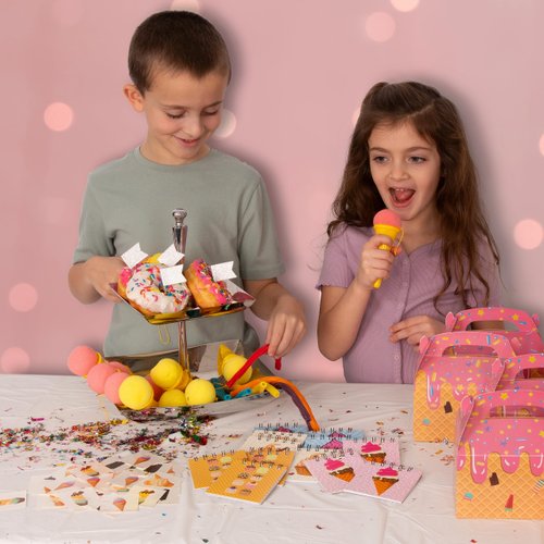 Tigerdoe Ice Cream Themed Party Supplies – Ice Cream Theme Party Favors – Ice Cream Birthday Party Decorations – Ice Cream Party Favor Boxes, Notepads, Ice Cream Popper Toys, and Tattoos