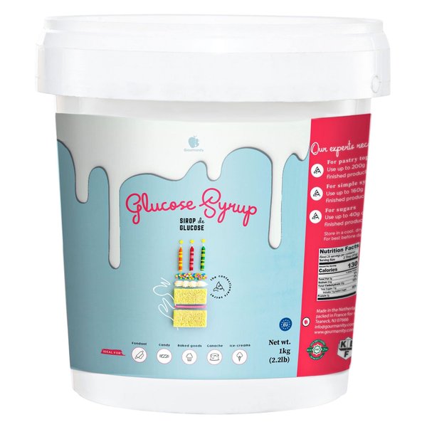 Gourmanity 2.2 lb Glucose Syrup for Baking, Confectioners Glaze, Liquid Glucose For Baking, Liquid Glucose Syrup, Fondant Glaze, Glucose Sugar Syrup, Sucrose Syrup, Kosher