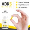 ALPHA RISE ADK Vitamin Supplement + Olive Oil for Better Absorption | ADK 5 Supplement with Vitamin A D and K | 5000 iu of Vitamin D3 + K2 (MK7+MK4) | 90 Liquid Capsules | Vegetarian | Non-GMO