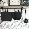 Oven Mitts and Pot Holders Set, Pack of 4, Heat Resistant Silicone Kitchen Mini Oven Mittens for 500 Degrees, Mini Oven Gloves and Hot Pads for Baking Grilling Barbecue Microwave Machine Washable