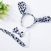 Halloween Dalmatian Cow Headband Spotted Dog Ears Hair Bands Puppy Bow Tie Tail Headpiece Women Hairband Hair Hoops Party Decoration Cosplay Costume Cute Handmade Hair Accessories 2 Set Dalmatian