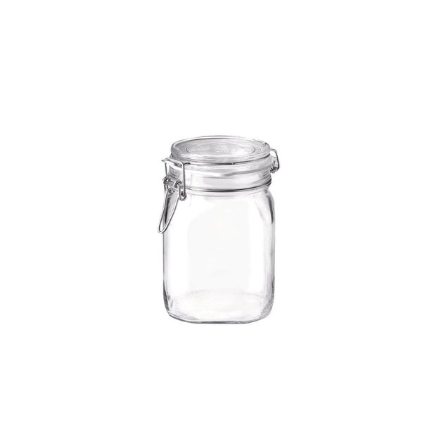 Bormioli Rocco Fido Storage Jar-Wire Bail-1 L-1 Pack, 1 liter, Clear
