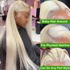613 13x6 Lace Front Wig Human Hair 613 HD Lace Frontal Wig 30 Inch Straight Lace Front Wigs Human Hair Pre Plucked Brazilian 180 Density HD Transparent Blonde Lace Front Wigs Human Hair Glueless