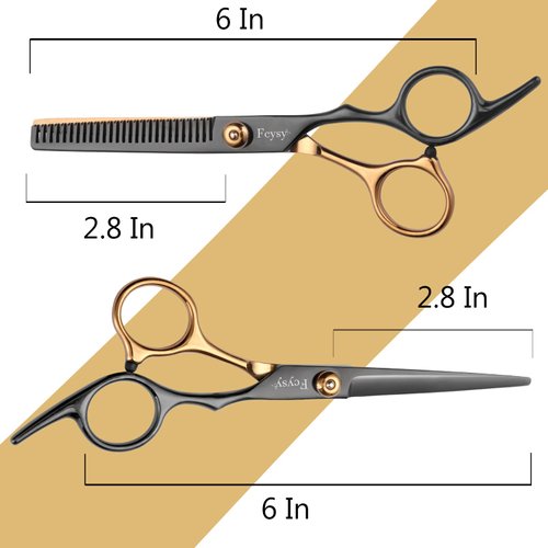 Hair Cutting Scissors Kit, Fcysy Professional Barber Shears Set with Hair Scissors Thinning Shears, Tijeras Para Cortar Cabello Haircutting Sheers Hair Cut Blending Salon Scissor for Men Women Pet