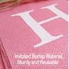 Happy Birthday Banner Pink, Pre-assembled Reusable Imitated Burlap Birthday Banner for Women Girls Pink Birthday Party Decorations