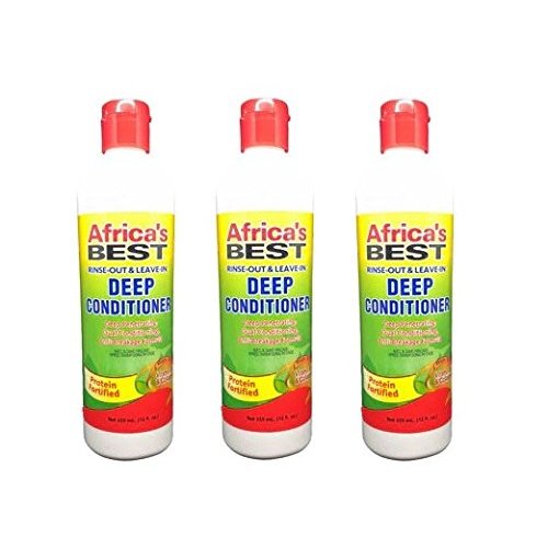 PACK OF 3 - Africa's Best Rinse Out and Leave in Deep Conditioner 12 Ounce