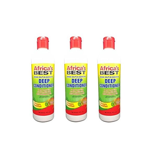 PACK OF 3 - Africa's Best Rinse Out and Leave in Deep Conditioner 12 Ounce