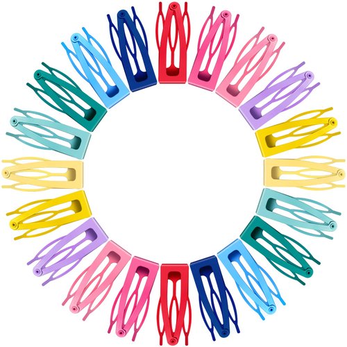 40 Pieces Snap Hair Clips Grip Hair Clips Metal Hair Barrettes for Women Snap Clips Double Hair Clip Pins Women Hair Accessories for Girls Hair Making Salon (Candy Color)