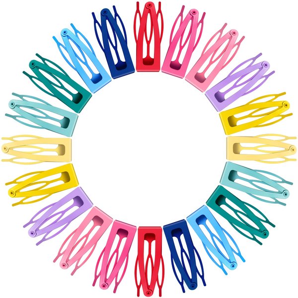 40 Pieces Snap Hair Clips Grip Hair Clips Metal Hair Barrettes for Women Snap Clips Double Hair Clip Pins Women Hair Accessories for Girls Hair Making Salon (Candy Color)