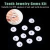 Tooth Gems Kit, 10pcs 2mm DIY Acrylic Tooth Crystal Ornaments Teeth Diamond Jewelry Decoration Glittering Tooth Gem Kit White with Box for Tooth Decor Nails Decor