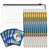 Pokemon Pencil Party Favors for Kids Bundle ~ 12 Pcs Pokemon Pencils and Erasers Set with Storage Bag, Pokemon Cards and More School Supplies