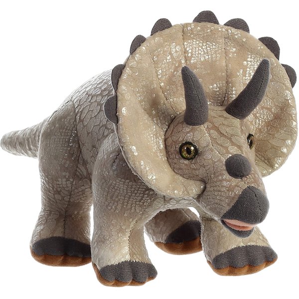 Aurora® Ferocious Dinos & Dragons Triceratops Stuffed Animal - Prehistoric Fun - Cuddly Companions - Brown 13 Inches