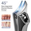 2024 New Nail Clippers for Men Thick Nails - GJNL Angled Head Toenail Clipper with Catcher for Seniors, Sharp Ingrown Fingernail Clipper&Toe Nail Clipper with Slanted Curved Blade - Black