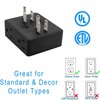 Outlet Extender, HICITY Multi Plug Outlet with 6 Electrical Outlets Adapter, 3-Prong Wall Outlet Tap for Cruise Ship Home Office Dorm, Black (2 Pack)