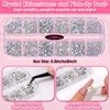 B7000 Jewelry Adhesive Glue with Rhinestones for Crafts, Audab 2100Pcs Flat Back Gems Crystal Rhinestones with Tweezer Dotting Tools Clear Glue for DIY Clothes Fabric Shoes Jewelry Making Nail Art