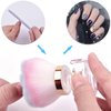 Ycyan 2Pcs Nail Dust Brush Set, Crystal Base Nail Art Dust Powder Remover Brushes Soft Kabuki Cleaner Brush for Makeup & French Gel Acrylic Nails
