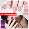 SILPECWEE 24 Sheets Glitter Solid Color Nail Wraps for Women Nail Polish Strips Self Adhesive Nail Polish Stickers Gel Nail Strips for Nail Art Fingernail Manicure Stickers with 1pc Nail File
