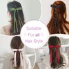 12 PCS Hair Bows for Women, Hair Ribbon hair bows with Long Tail,6 Color Cute hair bow clips Hair Barrettes for Women Accessories