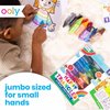 Ooly Jumbo Triangle Crayons for Toddlers [Set of 12], Toddler Crayons Ages 1-3, No Roll Crayons, Triangle Shaped Crayons are Easy to Hold Crayons