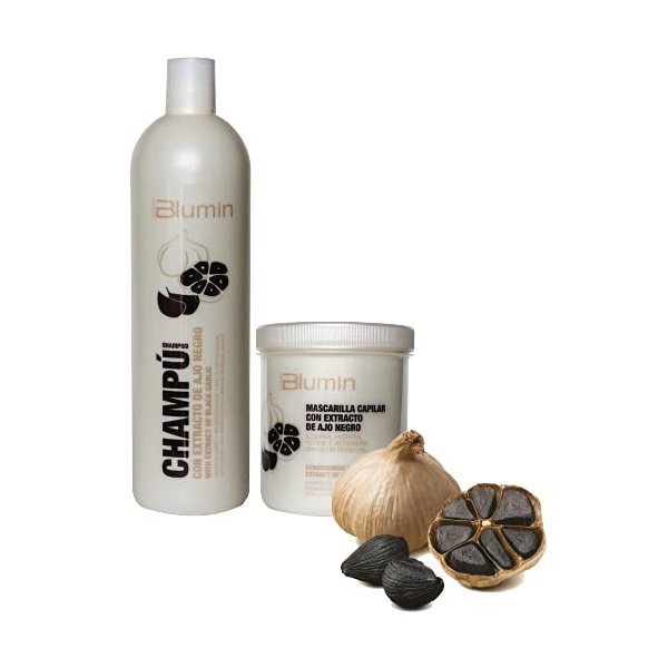 Blumin Black Garlic Shampoo (1000ml) and Black Garlic Mask (700 ml)