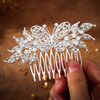 Foyte Crystal Wedding Hair Comb Rhinestone Bride headpiece Silver Butterfly hair piece Leaf Side Hair Combs for Women and Girls
