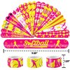 Cherisnowy 48 PCS Softball Party Favors 24PCS Tattoos Stickers 24PCS Slap Bracelets Wristbands Perfect for Themed Birthday Baby Showers or Classroom Rewards Ideal Decor and Gifts for Girls and Boys