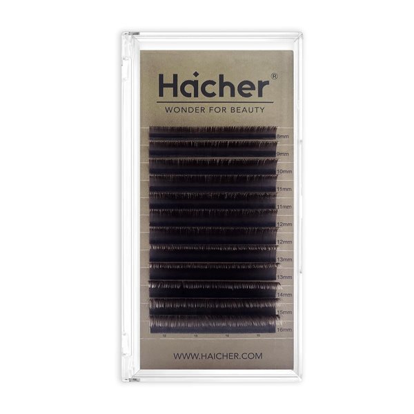 HAICHER Brown Lash Extensions 03 05 07 C D Curl 8-16mm Mixed, Colored Lash Trays for Eyelash Extension (Dark Brown, 0.05 D 8-16mm)