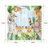 MESHELLY Kids Cartoon Safari Animals Curtains 42Wx63H Inch Rod Pocket Woodland Jungle Lion Elephant for Baby Boys Bedroom Decor Children Nursery Girls Playroom Window Drapes Fabric 2 Panels