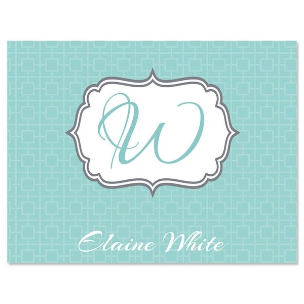 Moda Personalized Note Cards (Set of 12 Cards with White Envelopes)