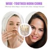 Healifty Natural Horn Comb Head Scalp Massager Portable Massage Hair Smoothing Comb Gua Sha Tool for Girls Women Ladies Men
