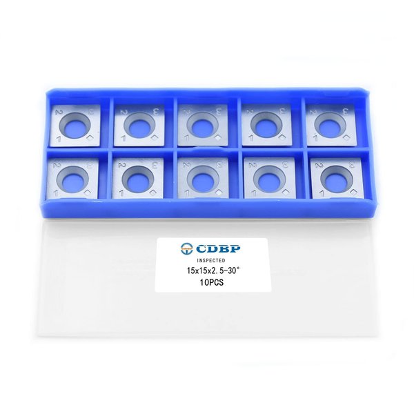CDBP 15mm Square Straight Carbide Inserts for woodturning, 15×15×2.5mm Replacement Cutter Knives for Woodworking Fits Spiral, Helical Planer Cutter, Head Wood, Lathe, Turning Tools, Ci1, 10pcs