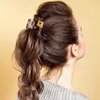 6 Pieces French Hair Barrettes Clip for Women Rectangle Ponytail Hair Barrette Semi Circle Spring Ponytail Tortoise Shell Hair Clip for Women Girl Ladies, Automatic Hair Clip Snap (Elegant Pattern)