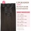 GOO GOO Clip in Hair Extensions Real Human Hair, 22inch 150g 9Pcs, 2 Dark Brown, Remy Human Hair Extensions Clip ins for Women, Natural Human Hair