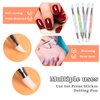 5 PCS Silicone Nail Art Acrylic Pen Brushes Set Dual Tipped Rhinestone Nail Polish Carving Pen Silicone Head Acrylic Handle Nail Art Brushes Silicone Nail Tools for Home Salon