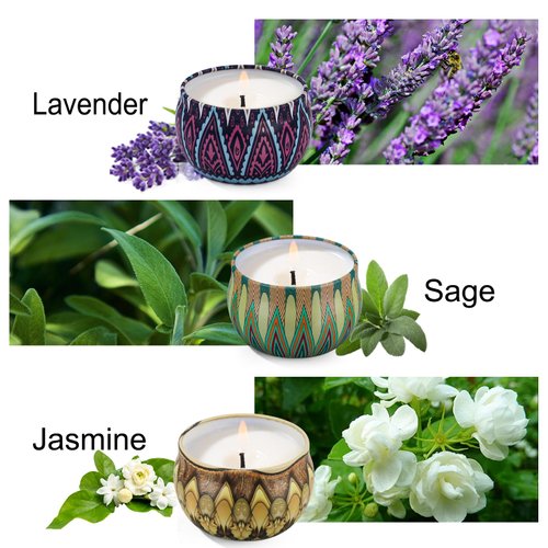 3 Pack Candles for Home Scented Candles Gifts Set for Women 7.5 oz Aromatherapy Candles for Stress Relief, Floral Natural Soy Candles for Bath Yoga Birthday Christmas Thanksgiving Gifts Set