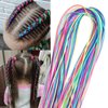 30 Pcs Mix Colorful Hair Wrap String Hair Braids Gradient Sturdy Rainbow Rope Strands For African Girls DIY Ponytail Braids Women Styling Hair Braiding Yarn Accessories