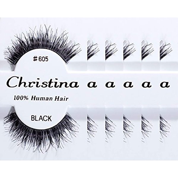 Christina 100% Human Hair False Eyelashes (605-6 Pack)