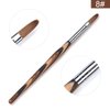 Rolabling Kolinsky Sable Acrylic Brushes Nail Art Brush Red Wooden Pen Nail Brush for Nail Art Manicure Tool for Acrylic Powder Application Nail Extension 3D Nail Carving (8#)