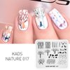 KADS Nail Stamping Plate Leaves Nature Template with Stamper Image Design Plates for Nail Art Decoration and DIY Nail Art 4 Plates